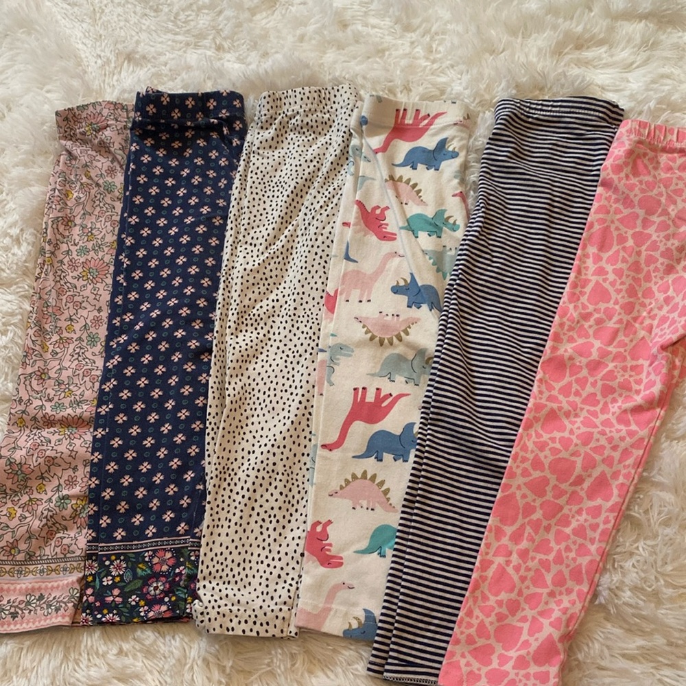 Lot of size 4t leggings. 6 pair. 4 are Carters and 2 are Cat and Jack